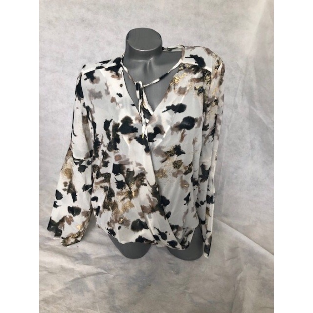 KENNETH COLE METALLIC SHIMMER BLOUSE